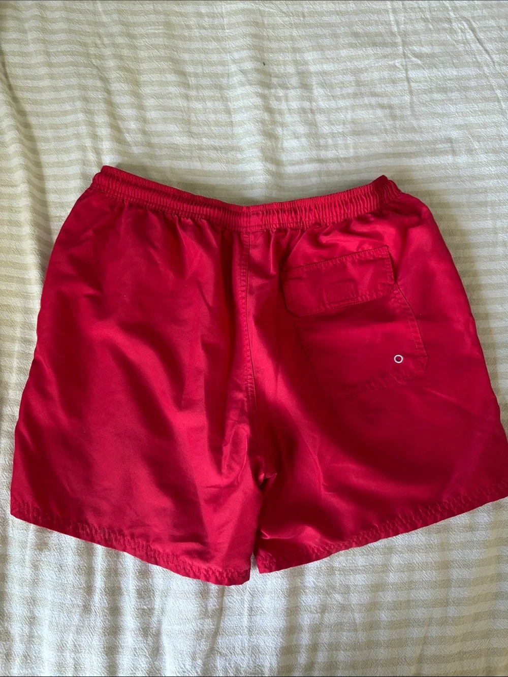 The Normal Brand Men's Red Swim Trunks with White Drawstring